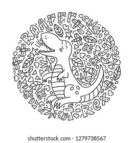 cute little dino t-rex vector illustration
