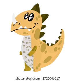 Cute little dinosaur. Art dinosaur monster for children's clothing. Vector illustration