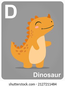 cute little dinosaur. Dinosaur cartoon for kids education in vector illustration.