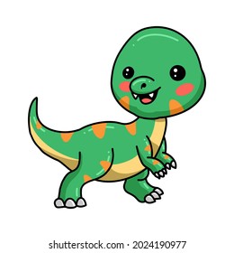 Cute little dinosaur cartoon posing