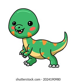 Cute little dinosaur cartoon posing