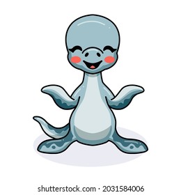 Cute little dinosaur cartoon posing