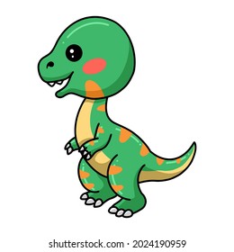 Cute little dinosaur cartoon standing
