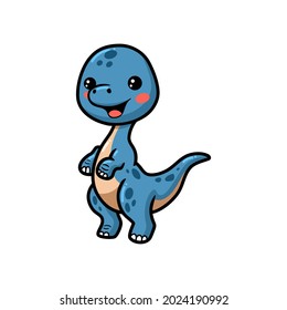 Cute little dinosaur cartoon standing