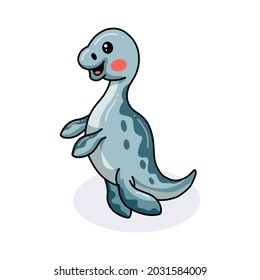 Cute little dinosaur cartoon standing