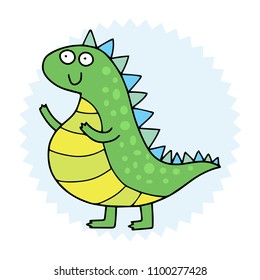 Cute little dinosaur. Lovely vector illustration of prehistoric animals.