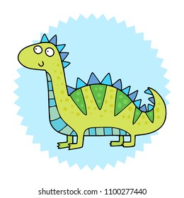 Cute little dinosaur. Lovely vector illustration of prehistoric animals.