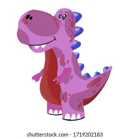 Cute little dinosaur monster. Vector cartoon illustration