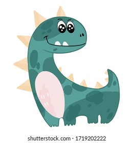 Cute little dinosaur monster. Vector cartoon illustration
