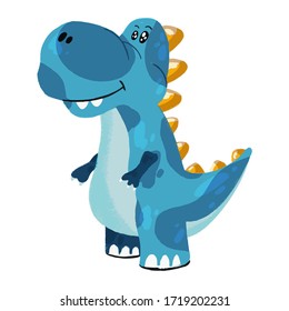 Cute little dinosaur monster. Vector cartoon illustration