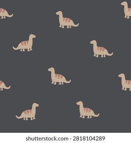 cute little dinosaur pattern darker background