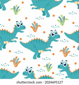 Cute little dinosaur pattern illustration design
