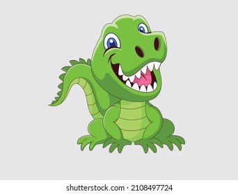 Cute little dinosaur portrait Vector , Premium Quality