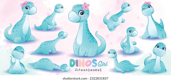 Desenho de Dinossauro Fofo para Colorir Royalty Free Stock SVG
