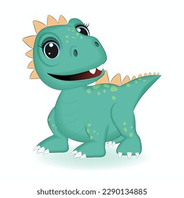 Cute Little Dinosaur, Primeval animal cartoon illustration