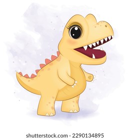 Cute Little Dinosaur, Primeval animal cartoon illustration