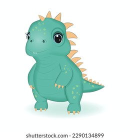 Cute Little Dinosaur, Primeval animal cartoon illustration
