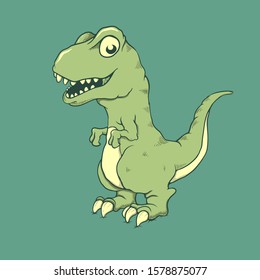 cute little dinosaur raptor vector