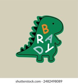 Cute little dinosaur vector illustration. graphic for tshirt and other prtint