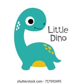 Cute little dinosaur vector illustration.