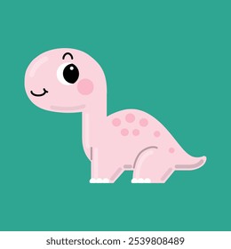 Cute little diplodocus dinosaur. Vector illustration.