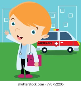 Cute Little Doctor Action Stock Vector Royalty Free 778752205 Cute Little Doctor Action Stock Vector Royalty Free 778752205