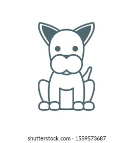 cute little dog boxer line style icon vector illustration design