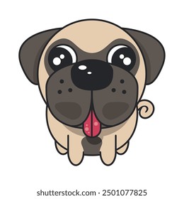 cute little dog cartoon isolated