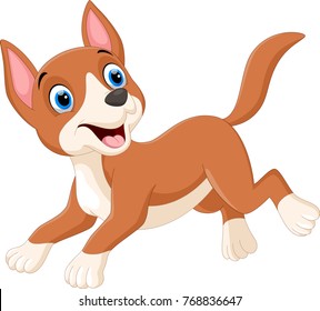 Cute little dog cartoon running