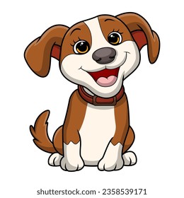 Cute little dog cartoon sitting