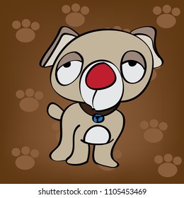 cute little dog cartoon vector illustration.