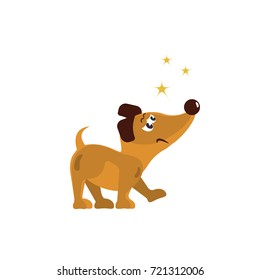 Cute little dog. Collection isolated of  funny puppys in cartoon style. Vector illustration eps 10
