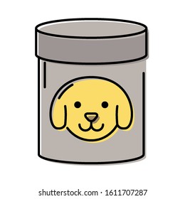 cute little dog head in bottle vector illustration design