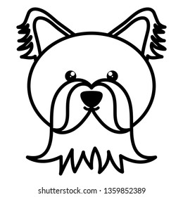 cute little dog head pet character