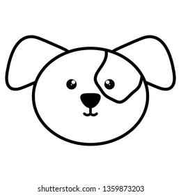 cute little dog head pet character