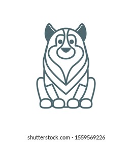 cute little dog husky line style icon vector illustration design