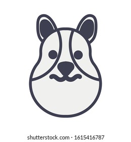 cute little dog mascot pure breed head vector illustration design
