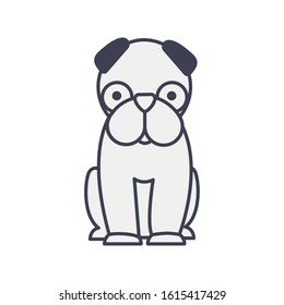 cute little dog mascot pure breed vector illustration design