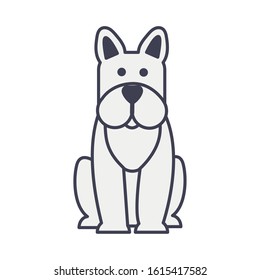 cute little dog mascot pure breed vector illustration design