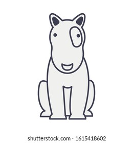 cute little dog mascot pure breed vector illustration design