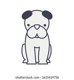 cute little dog mascot pure breed vector illustration design