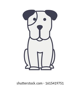 cute little dog mascot pure breed vector illustration design