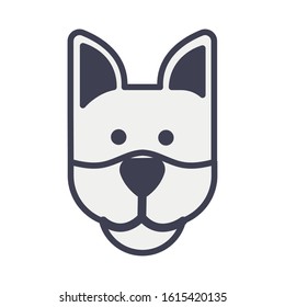 cute little dog mascot pure breed head vector illustration design