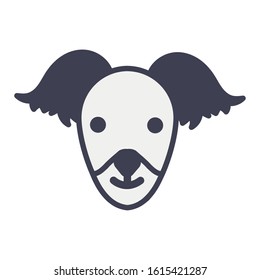 cute little dog mascot pure breed head vector illustration design