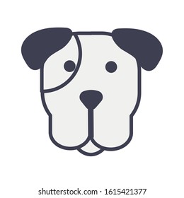 cute little dog mascot pure breed head vector illustration design