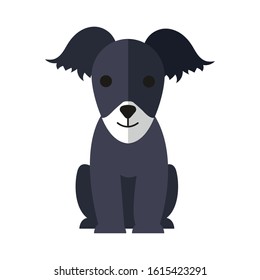 cute little dog mascot pure breed vector illustration design