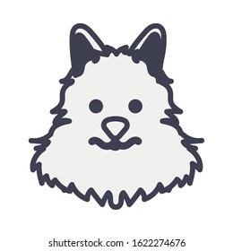 cute little dog mascot pure breed head vector illustration design