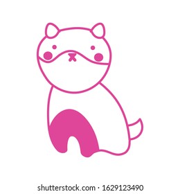 cute little dog pet mascot character vector illustration design