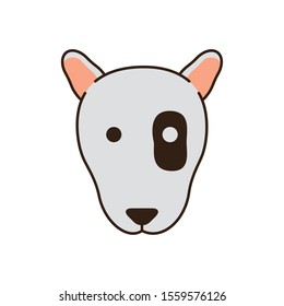 cute little dog pit bull head fill style icon vector illustration design