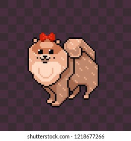 Cute little dog. Pixel art style